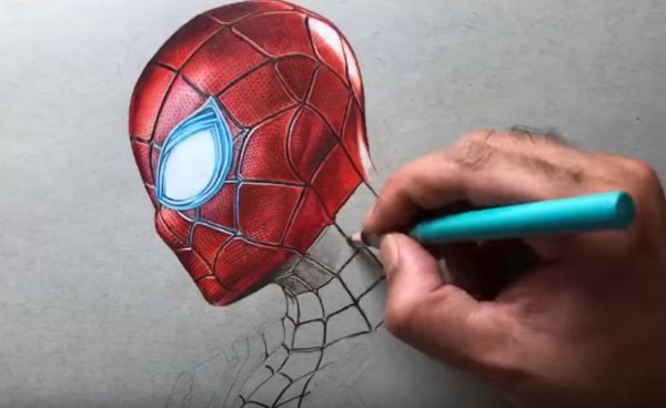 Drawing Iron Spider-Man - Timelapse | WordlessTech