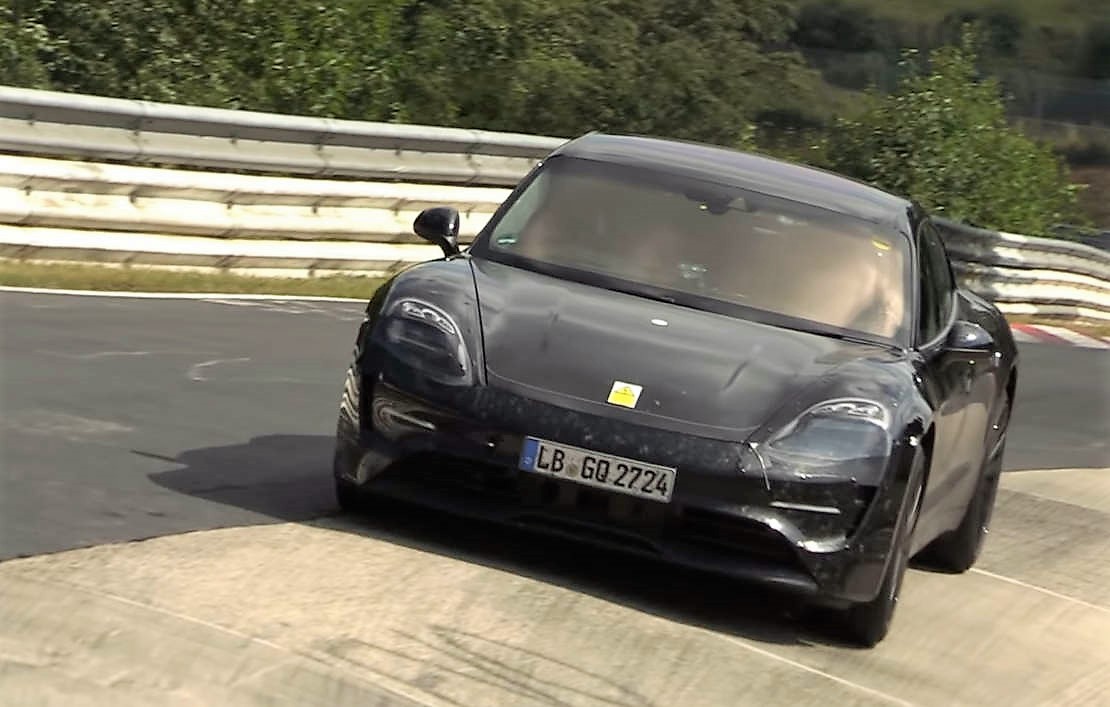 Electric Porsche Taycan Testing on the Nurburgring