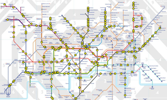 Interactive London Underground network Map