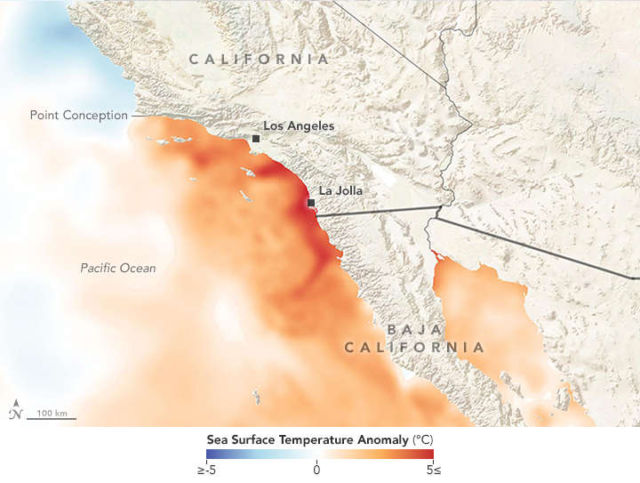 Record Warm Waters off Southern California