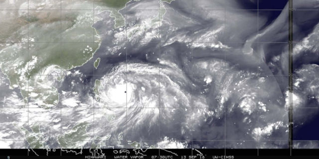 Super Typhoon Mangkhut striking Southeast Asia 
