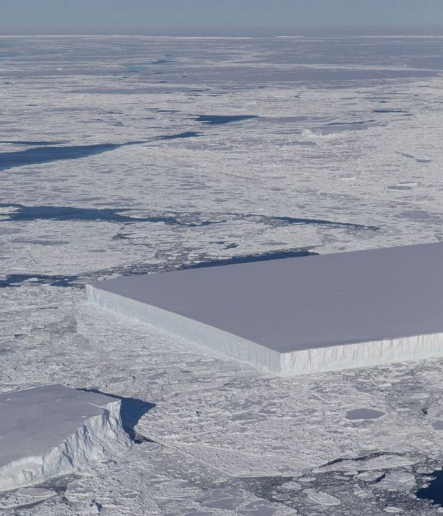 A Giant Perfect Rectangular Antarctic Iceberg 