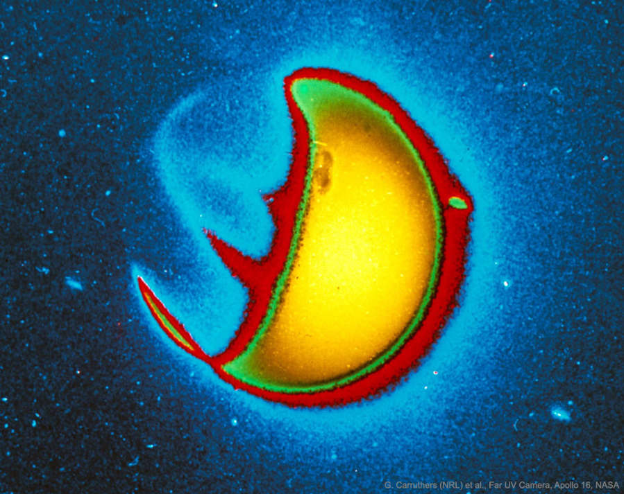 Earth glowing in Ultraviolet (UV) Light- historic image