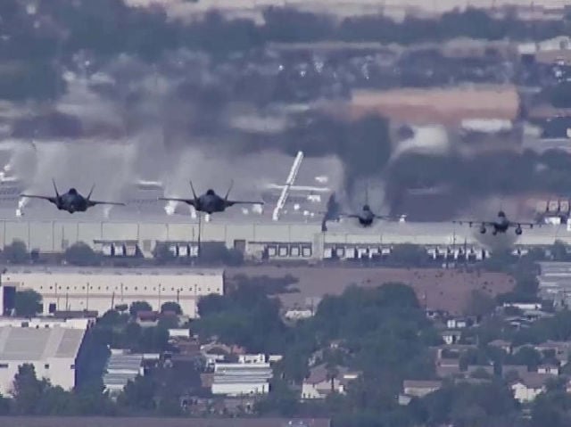 Fighter Jets low pass over Arizona State Capitol