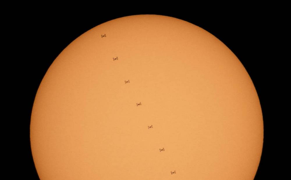 Space Station Transiting the Sun