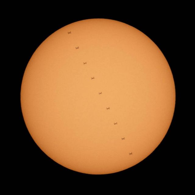 Space Station Transiting the Sun