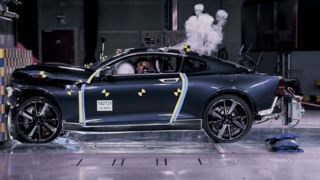 First Crash Test of Polestar Carbon-fiber body