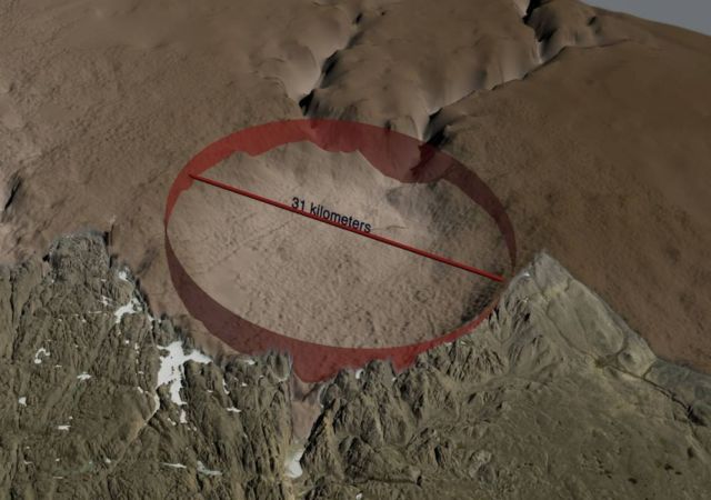 Huge Crater discovered beneath Ice Sheet in Greenland