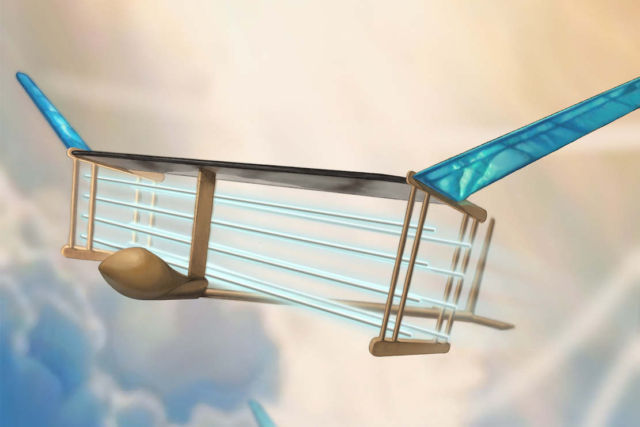 Ionic Wind-Powered aircraft in Flight