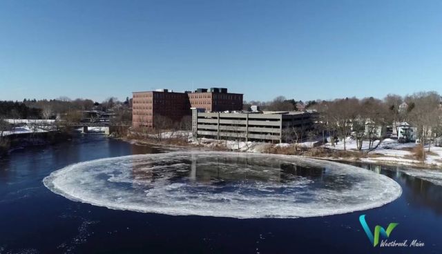 Enormous Ice Disk in Westbrook, Maine