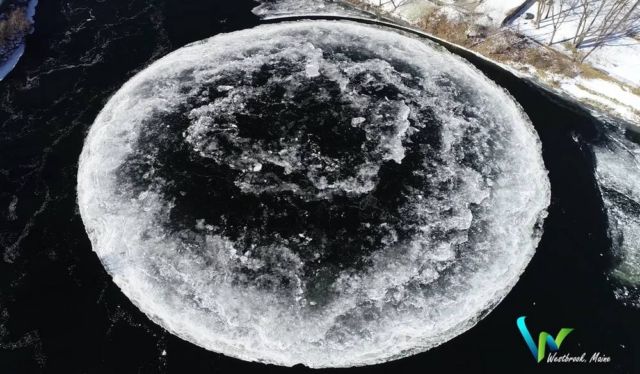 Enormous Ice Disk in Westbrook, Maine