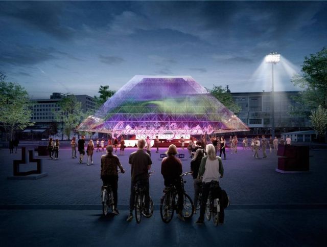 Holographic Pyramid for Summer Cinema pavilion (3)