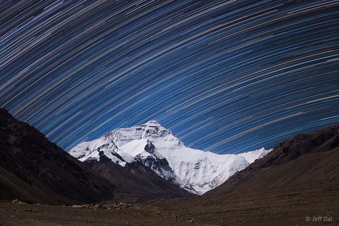 Mount Everest Star Trails