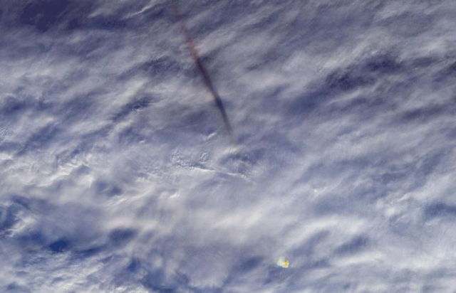 Satellite captured giant Fireball exploded over the Bering Sea