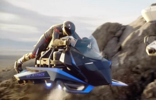 The Speeder jet powered flying motorcycle