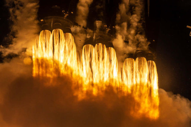 Twenty seven Merlin rocket engines