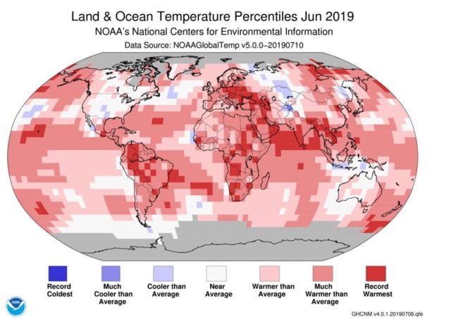June 2019 hottest on record for Earth 