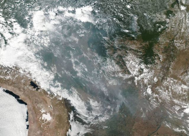 Wildfires in the Brazilian Rainforest from satellite
