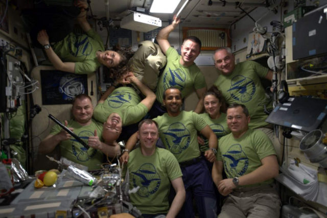 9 Astronauts from different places on Earth are on the Space Station