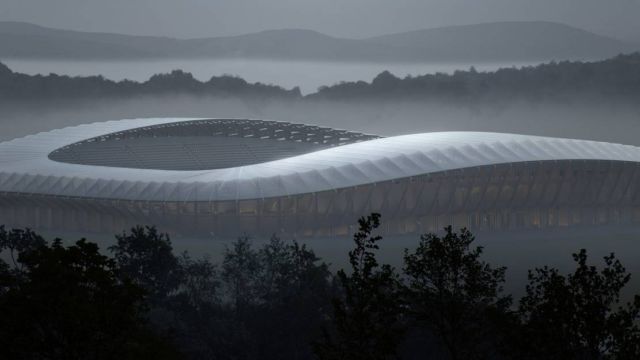 Forest Green Rovers Eco Park wooden stadium