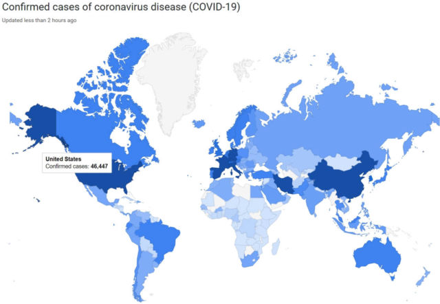 Google's Coronavirus website