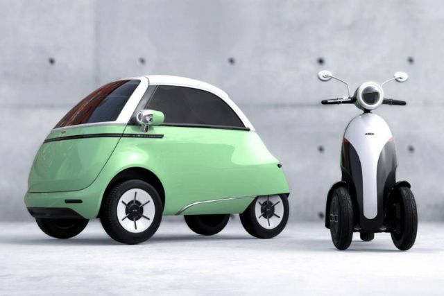 Micro electric bubble car and three-wheeled e-scooter