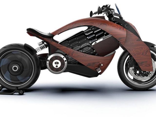 Newron Motors curved wooden electric Motorcycle (9)