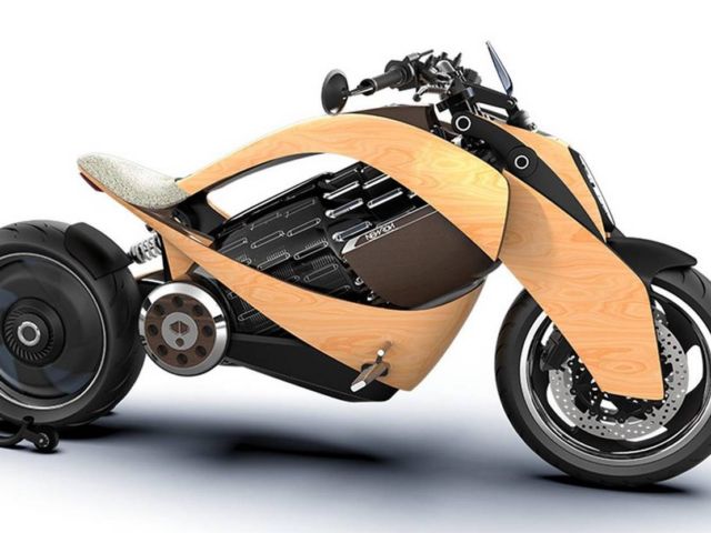 Newron Motors curved wooden electric Motorcycle (8)