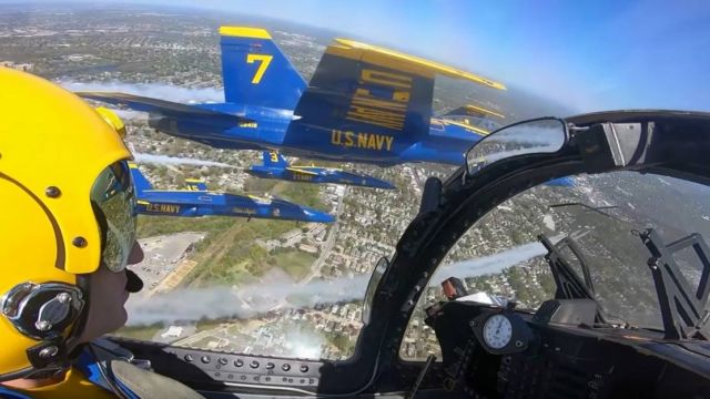 Blue Angels and Thunderbirds Flyover above New York City