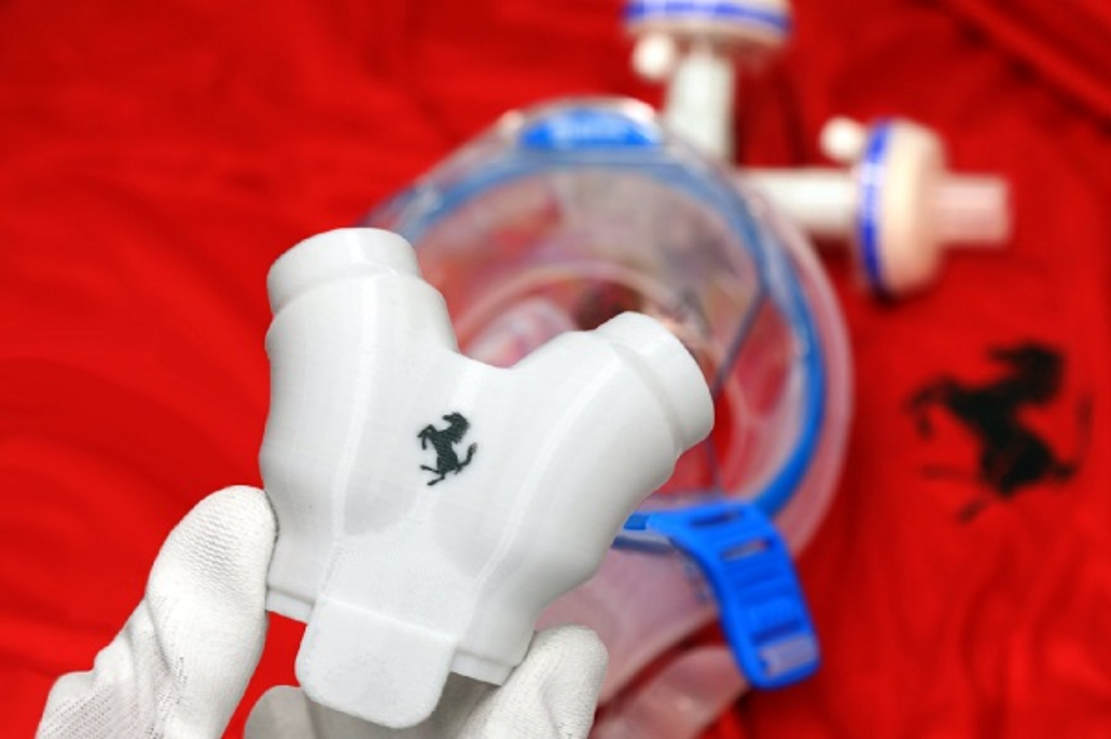 Ferrari 3D prints parts for Coronavirus protection kits