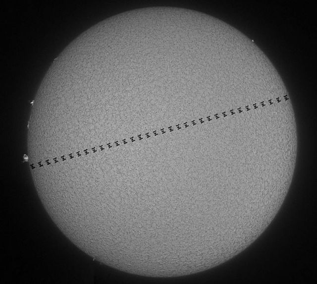 Space Station as it passes across the face of the Sun (2)