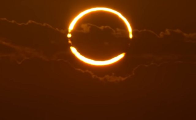 A Ring of Fire Sunrise Solar Eclipse