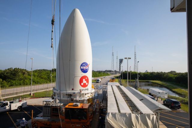 Perseverance Mars Rover attached to Atlas V Rocket