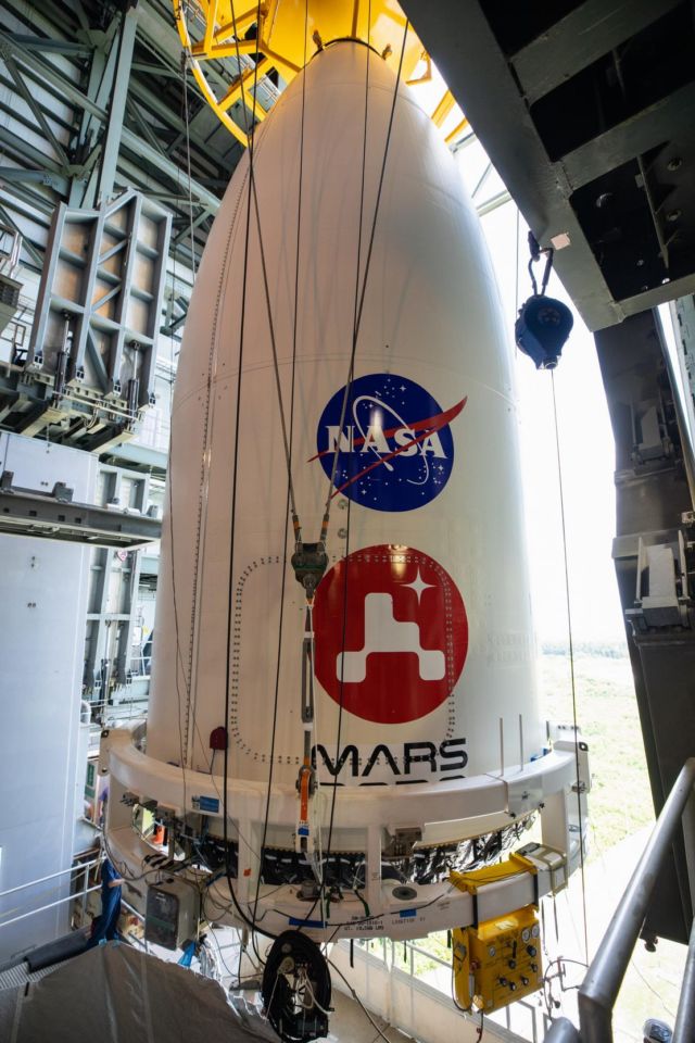 Perseverance Mars Rover attached to Atlas V Rocket