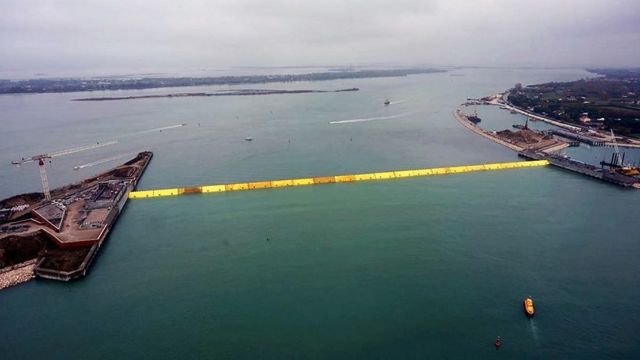 MOSE Flood Barrier protecting Venice