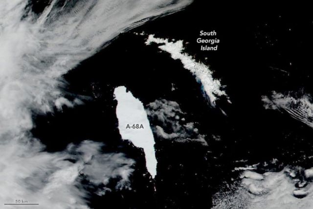 Giant Iceberg approaching South Georgia island