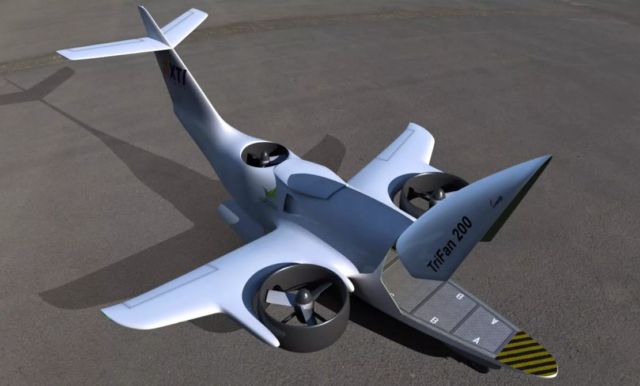 Hybrid-Electric VTOL TriFan 200 cargo drone 