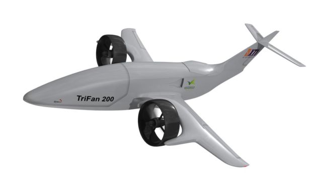 Hybrid-Electric VTOL TriFan 200 cargo drone