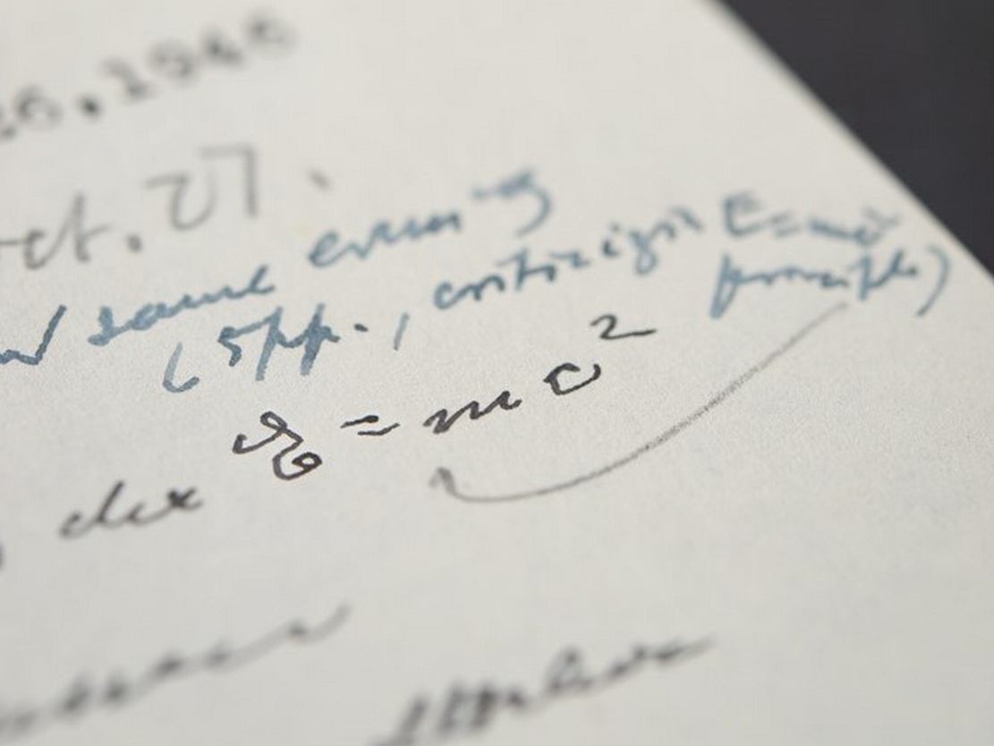 Einstein's Handwritten Mass Equation