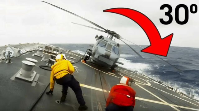 How Helicopters Land in Rough Seas