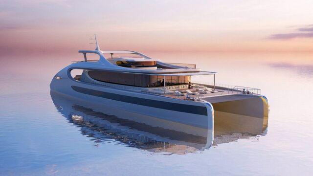 Zaha Hadid Architects designs 144-Foot Solar-Powered Catamaran 
