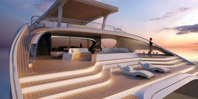 Zaha Hadid Architects designs 144-Foot Solar-Powered Catamaran (1)