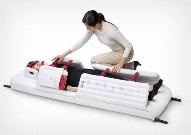 Inflatable Stretcher securely wraps injured