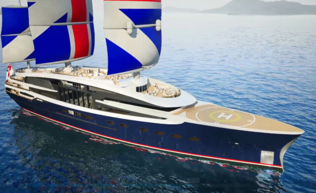387-Foot Sailing Yacht UK’s National Flagship proposal