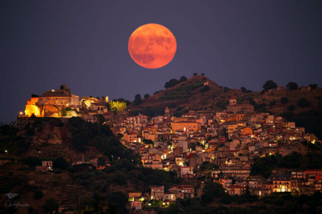 Harvest Moon over Sicily