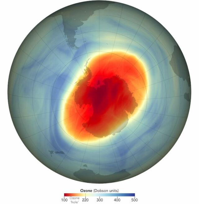 Ozone Hole Continues Shrinking