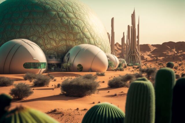 Green and sustainable city on Mars concept (5)