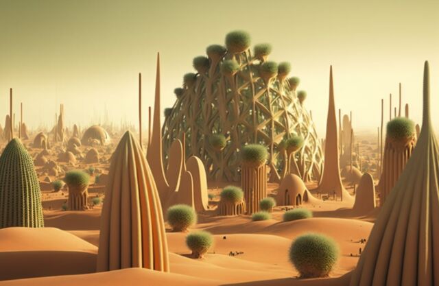 Green and sustainable city on Mars concept (4)