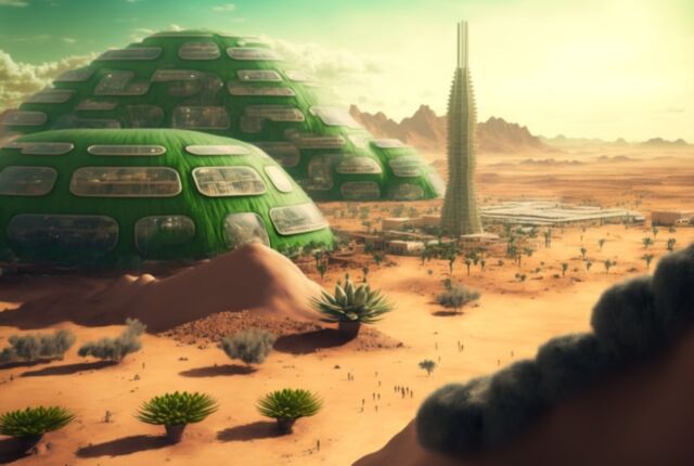 Green and sustainable city on Mars concept (3)