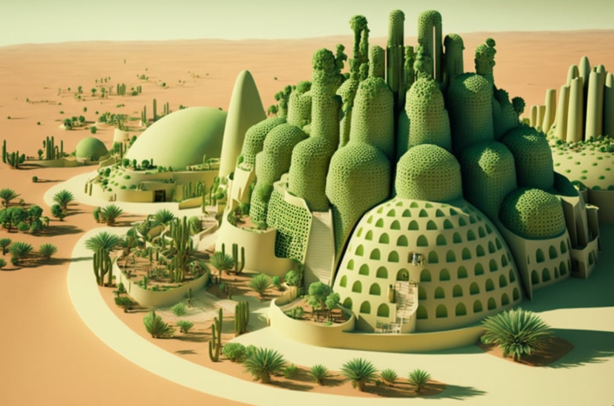Green and sustainable city on Mars concept (2)